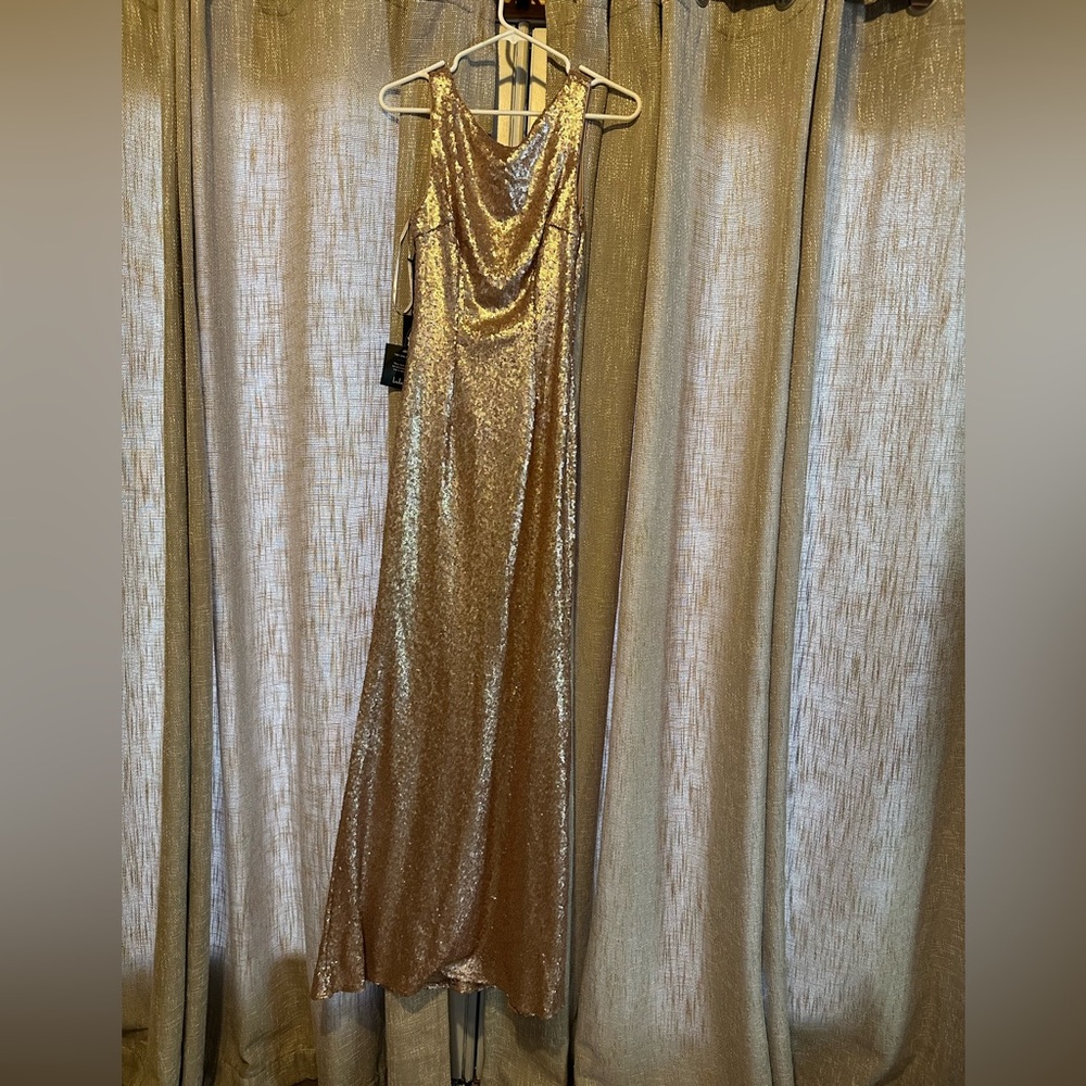 Lulus rose gold sequin dress